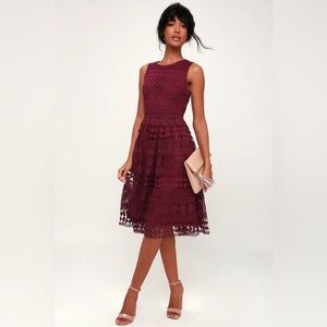 Madly in Love Plum Purple Lace Sleeveless Midi Dress